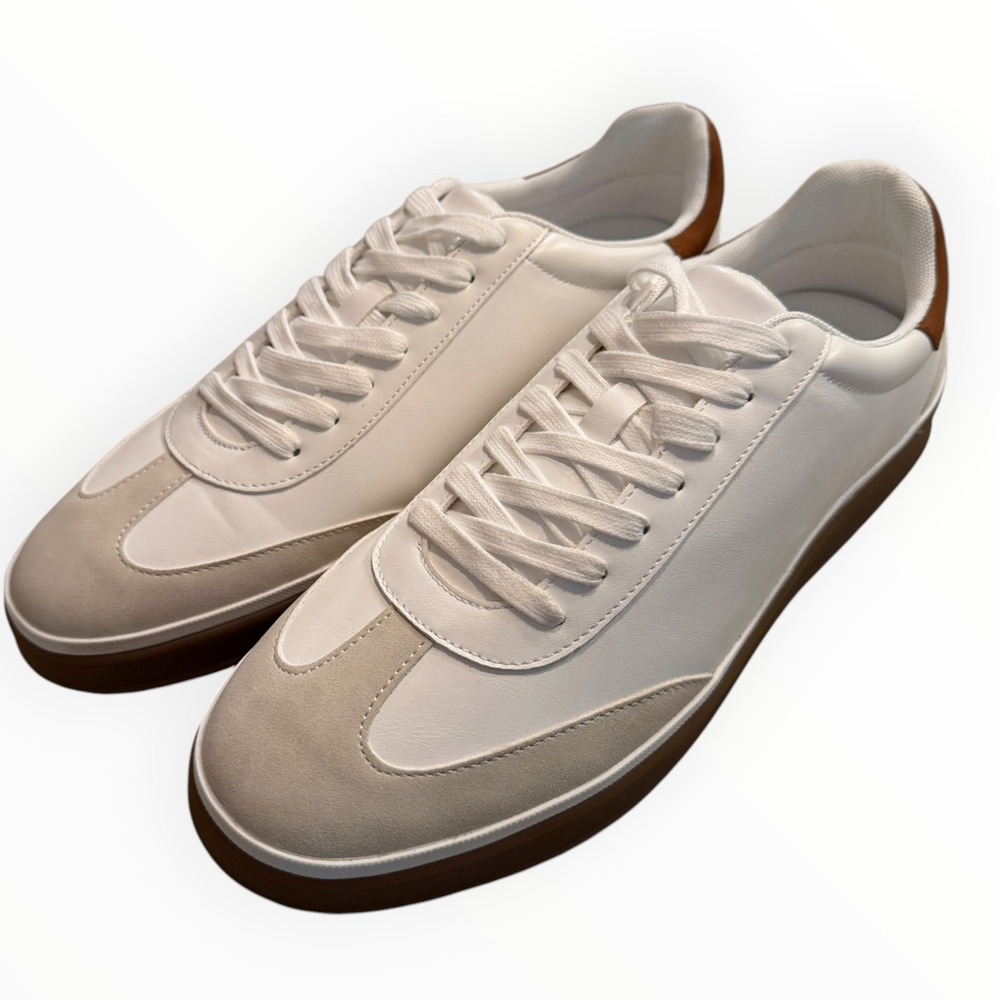 Bruno Marc Retro Casual Fashion Sneakers Mens 13 White New Low Top BMUMFN2554